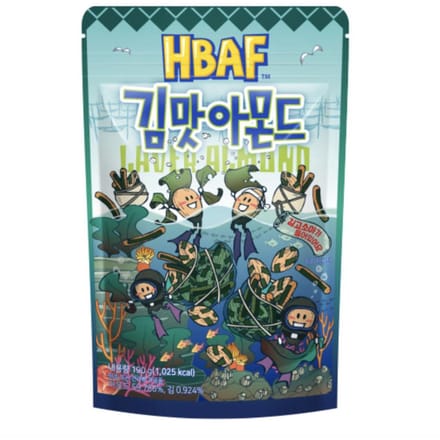 HBAF Amandelen met Zeewier Smaak Hartige Krokante Snack 190g (verpakking van 3 stuks) white