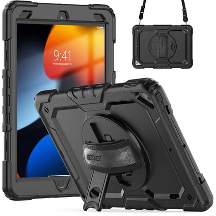 Accezz Tablet Hoes - Geschikt voor Apple iPad Pro 10.5 (2017) / Air 10.5 (2019) - Backcover Shoulder Strap - Zwart