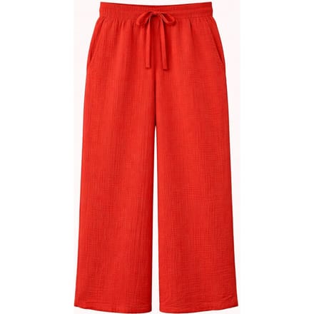Hoge Taille Textuur Muslin Stof Broek