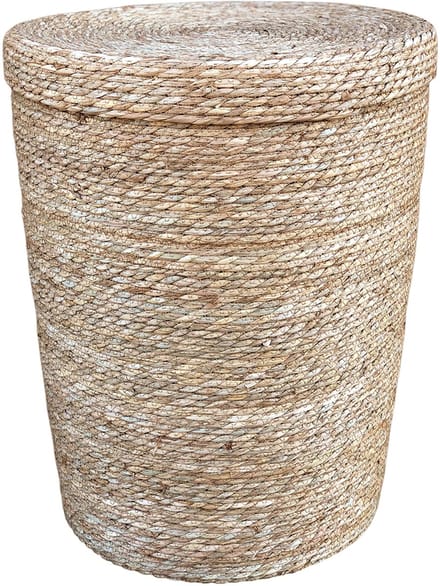 Lavandoux - Wasmand met Deksel - Zeegras - Naturel - S: Ø30 x H40 cm