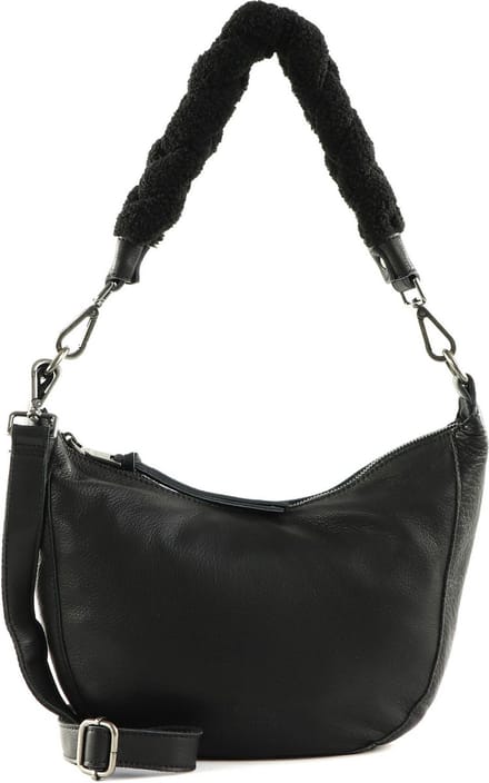 FREDsBRUDER Leren Schoudertas Chinte Shoulderbag Black Zwart