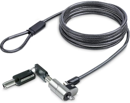 StarTech.com Nano Laptop Cable Lock 6ft (2m) Anti-Theft Keyed Lock Security Cable Locks Nano Slot Computers