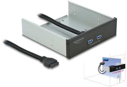 Delock 5.25″ Front Panel with 2 x USB 5 Gbps Type-A ports
