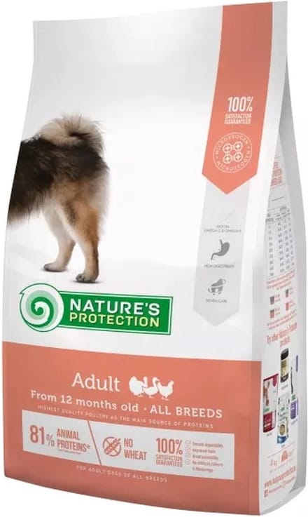 Nature's Protection Super Premium - middelgrote rassen - volwassen hond - met gevogelte - 18 kg