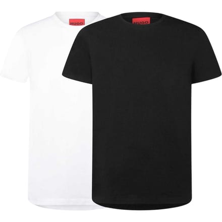 Hugo Boss Heren Logo Slim T-Shirt (Set van 2) (Zwart, Wit)