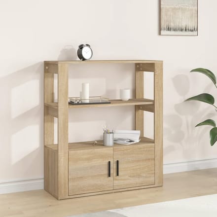 vidaXL - Dressoir - 80x30x90 - cm - bewerkt - hout - sonoma - eikenkleurig