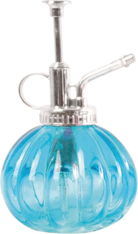Esschert Design plantenspuit/vernevelaar - glas - turquoise/zilver - 15.5 cm