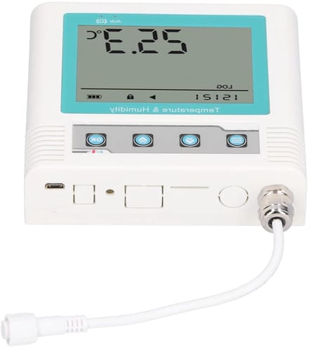 Temperatuur Logger - Data Recorder - Omgevingsmeting - 260.000 Datapunten - 120x113x33 mm - Wit
