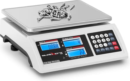 Telweegschaal - 3 kg / 0,05 g - 22,8 x 28 cm - batterij 80 uur - 3 LCD - Steinberg Systems