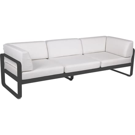 Fermob BELLEVIE club sofa 3 zits - 47 antraciet mat - 81 witgrijs