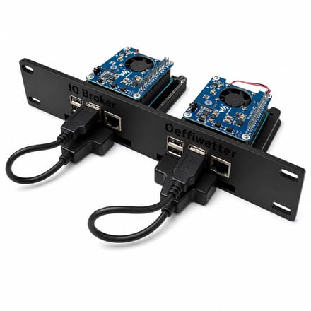 10 Inch Rack Mount Geschikt voor 2× Raspberry Pi 4 en 2× SSD – Dual Raspberry Pi Behuizing – Zwart
