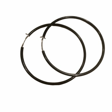 Klem Oorbellen-Oorringen-Zwart-4 cm