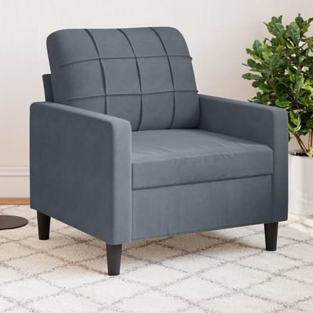 vidaXL Fauteuil 60 cm fluweel donkergrijs