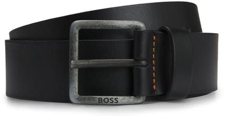 BOSS Leren Riem Jeeko Sz40 Belt W90 Black Zwart