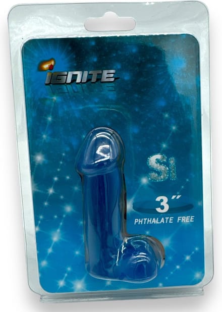 Ignite Mini Dildo 3" - Compact, Veilig en Elegant in Blauw