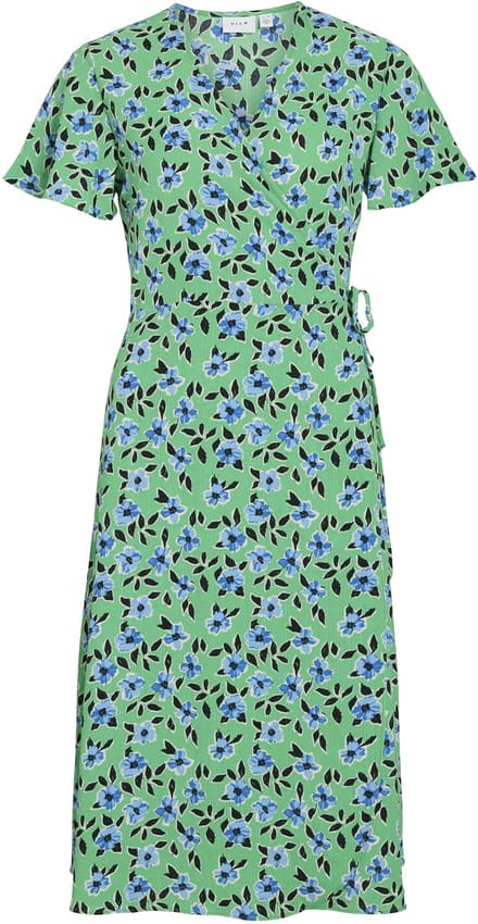 VILA - VILOVIE S/S WRAP MIDI DRESS - NOOS - Dames - Mini jurken