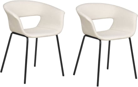 ELMA - Eetkamerstoelen set van 2 - Lichtbeige - Polyester