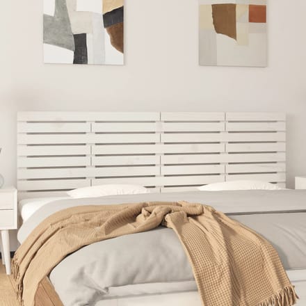 vidaXL - Hoofdbord - wandmontage - 166x3x63 - cm - massief - grenenhout - wit