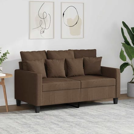 vidaXL - Tweezitsbank - 120 - cm - stof - bruin