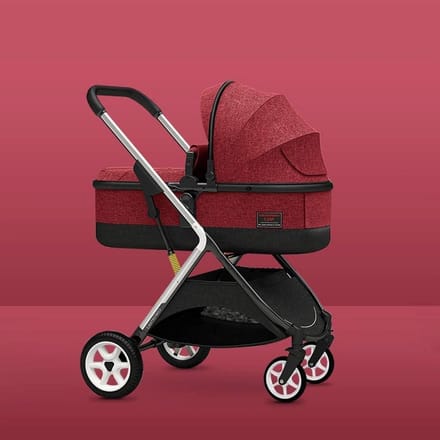 Compacte Buggy - Kinderwagen Omkeerbaar - Baby Vervoeren - Aluminium Vliegtuigframe - 32x77x100 cm - Rood
