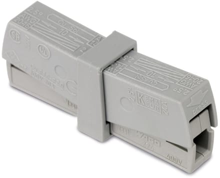 WAGO 224-201 Lampklem Flexibel: - Massief: 0.5-2.5 mm² 50 stuk(s) Grijs