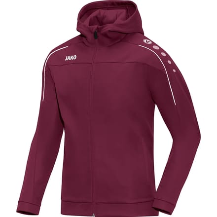 Jako Classico Jas Met Kap Heren - Bordeaux | Maat: 4XL