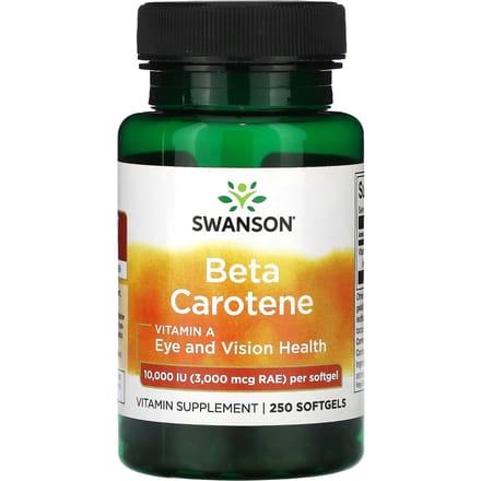Bètacaroteen, 10.000 IE (3.000 mcg RAE), 250 softgels