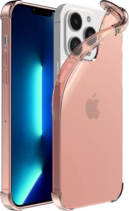 Smartphonica iPhone 13 Pro transparant shockproof siliconen hoesje met stootrand - Lichtroze geschikt voor iPhone 13 Pro