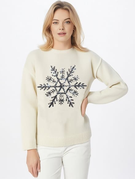 Starry Indigo - Foute Kersttrui / Sweater Dames - Sneeuwvlok