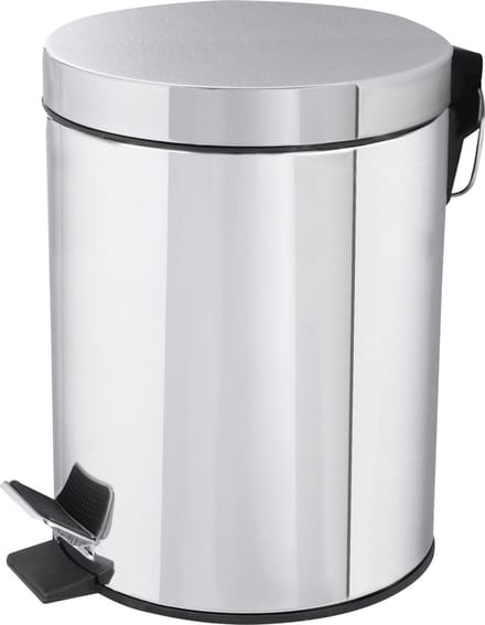 Differnz Pedaalemmer Chroom â€“ Prullenbak Badkamer â€“ Afvalbakje â€“ 5 liter