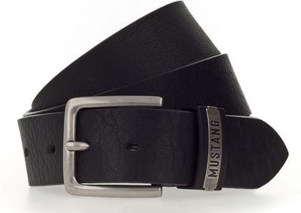 MUSTANG Leren Riem Classic Leather Belt W80 Black Zwart