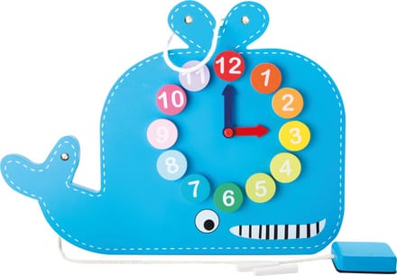 Small Foot Walvis Leer Klok Kijken Hout 39 X 29 Cm