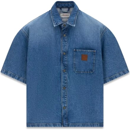 man blauw denim shirt