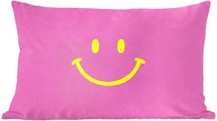 Sierkussens - Kussentjes Woonkamer - 60x40 cm - Smiley - Vrolijk - Roze