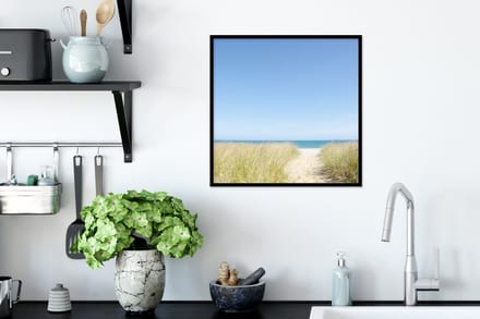 Fotolijst incl. Poster - Pad - Duin - Zee - 40x40 cm - Posterlijst