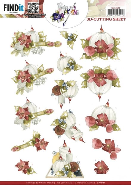 3D Cutting Sheets - Precious Marieke - Ruby Candles 1 stuks