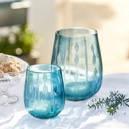 LOBERON Windlicht set van 2 Danisar blauw