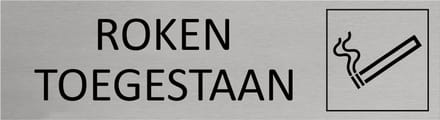 CombiCraft Aluminium deurbordje Roken toegestaan 165x45mm - per stuk