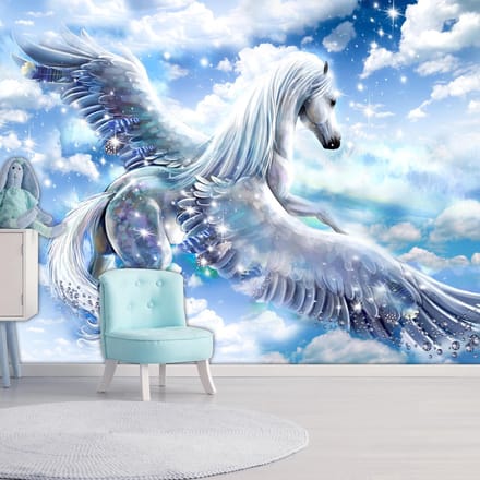 Fotobehang – Behangpapier - Fotobehang - Pegasus (Blue) 100x70 - Artgeist