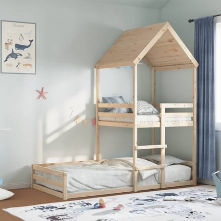 vidaXL Kinderbed met huisje massief grenenhout 80x200 cm