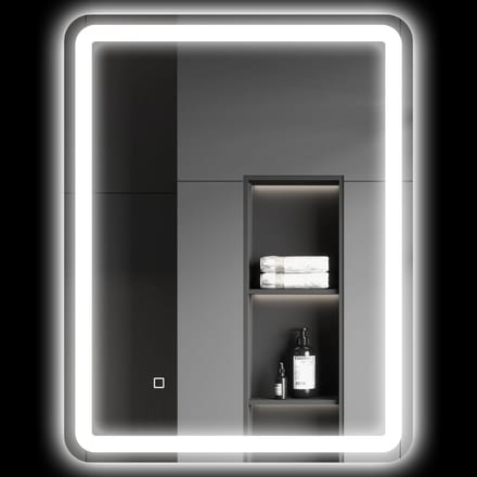 HOMCOM badkamerspiegel - touchbediening - 3 lichtkleuren - dimbaar