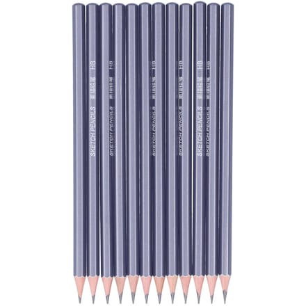 12 Pièces Crayons Graphite Crayons Professionnels Durs Set de Dessin pour Croquis Graffiti Design gray