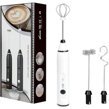 Melkopschuimer USB Oplaadbaar Mini Handheld Elektrische Blender Mixer Klopper Drankmixer voor Cappuccino L(for 6.5-9kg) wit