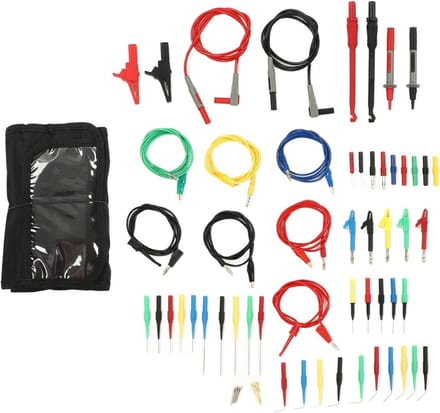 Multimeter Testkabel Set - Meetsnoeren Accessoires - Elektrisch Testen - 62 Delige Set - 3 Voet - Diverse Kleuren