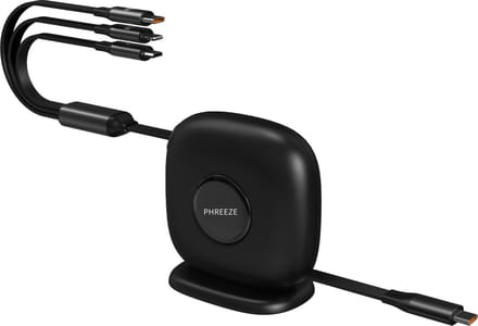 Uitrekbare USB C Kabels naar USB C, 8-PIN en Micro-USB - 100W Snellader - Universeel - 1.7 Meter - Plakbevestiging - Bureau Oplader - Stekkerdoos USB
