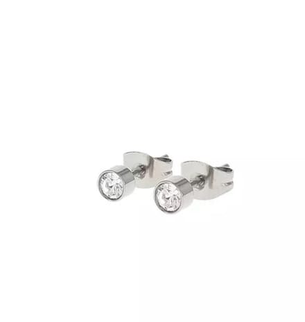 Ear studs Crystal 2mm Zilver