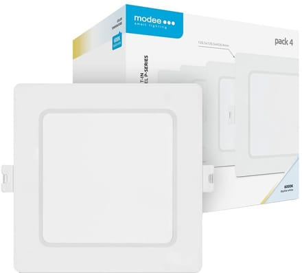 Modee LED Paneel Vierkant Inbouw - 18W - 1980lm - 12x2.8cm - 6000K - Koel Wit - 4 stuks