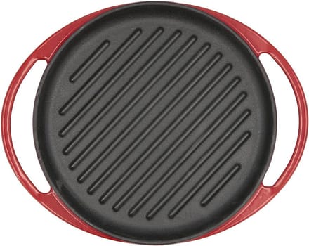 Ronde geëmailleerde braadpan van 25 cm in rood