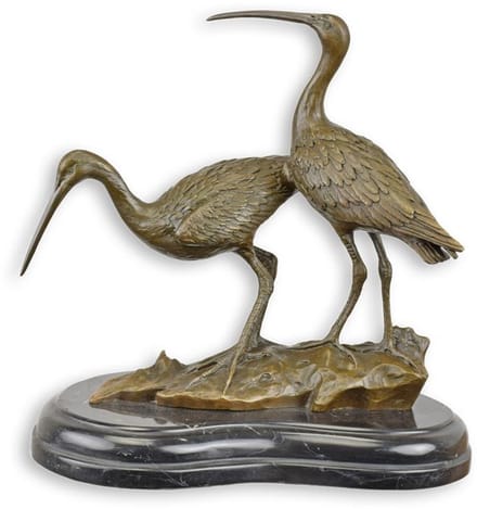 Bronzen beeld - Zwartstaart grutto's - sculptuur - 24,3 cm hoog