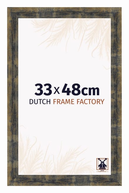 Fotolijst 33x48 cm - MDF - Blauw Goud Gemeleerd - Praag